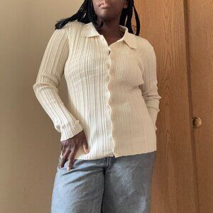 H&M Rib-knit Top with Collar